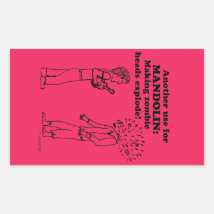 Mandolin Zombie Explode Rechtecksticker Rechteckiger Aufkleber