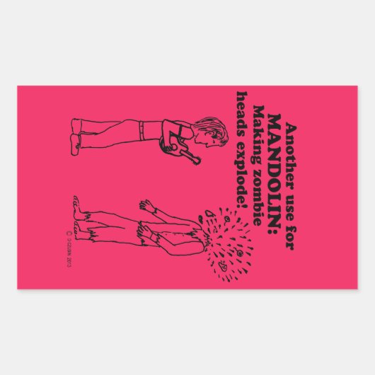 Mandolin Zombie Explode Rechtecksticker Rechteckiger Aufkleber (Vorderseite)