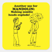 Mandolin Zombie Explode Square Sticker (Vorderseite)