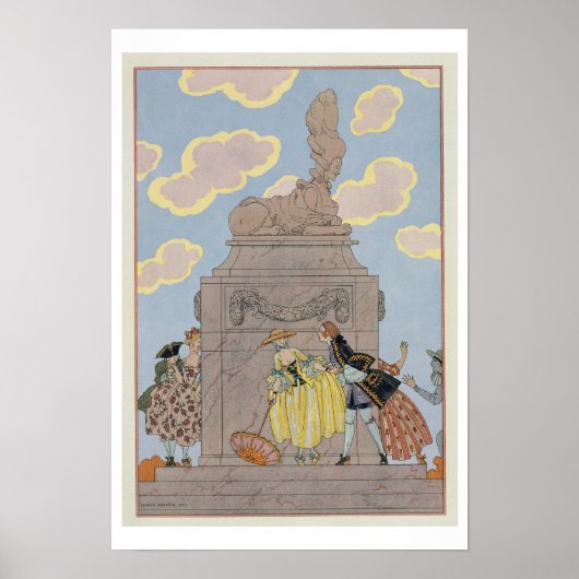 Mandoline, Abbildung für "Fetes Galantes" durch Pa Poster (Vorne)