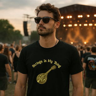 Mandoline Bluegrass Folk Musik Saiten T-Shirt