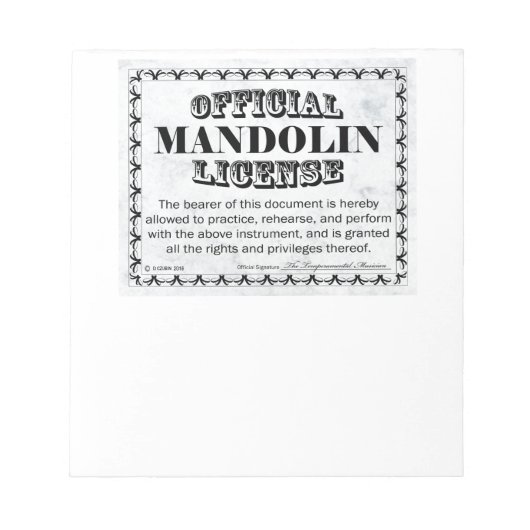 Mandoline Notizblock (Vorderseite)