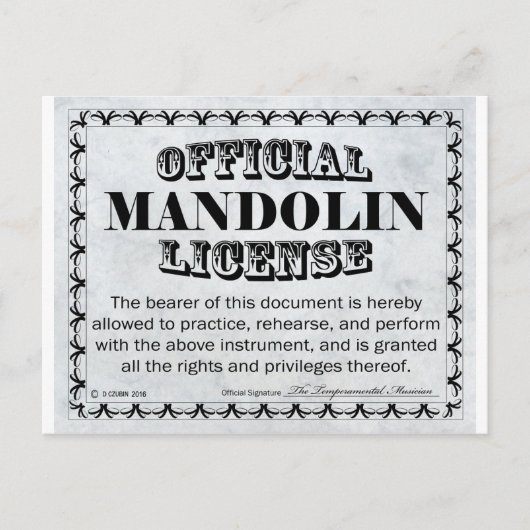 Mandoline Postkarte (Vorderseite)