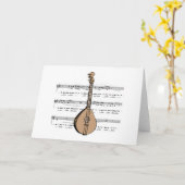 Mandoline und Noten Karte (Gelbe Blume)