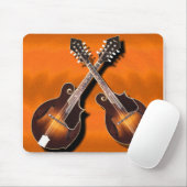 Mandolinen gekreuzt auf Orange - MOUSEPAD (Mit Mouse)
