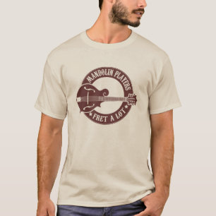 Mandolinen-Spieler-Gitterwerk viel T-Shirt