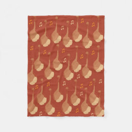Mandolinen und Musiknoten Fleecedecke