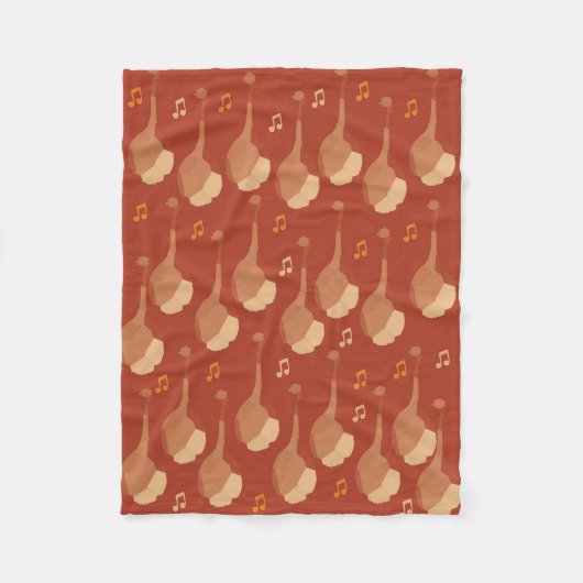 Mandolinen und Musiknoten Fleecedecke (Vorderseite)