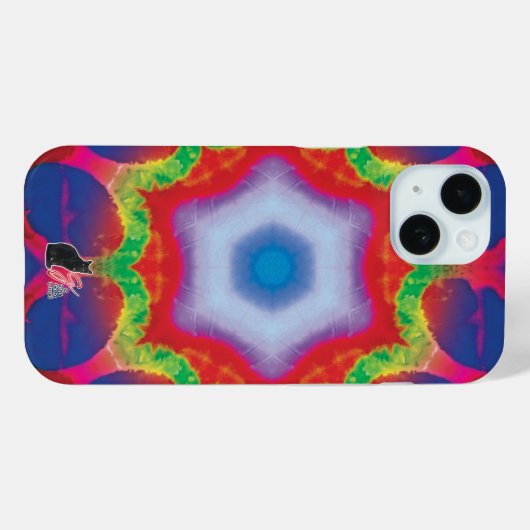 Mandril Kaleidoscope iPhone Case (Rückseite (Horizontal))