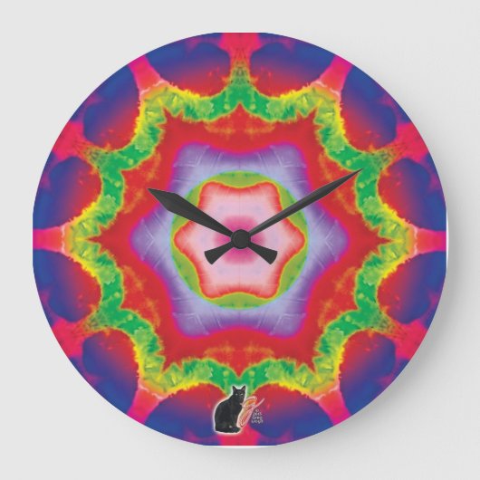 Mandril Kaleidoskop Große Wanduhr (Vorderseite)