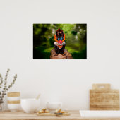 Mandrill Bodypainting Illusion Poster (Küche)