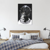 Mandrill Fan BW Still Life Fotografy Leinwand (Insitu (Schlafzimmer))