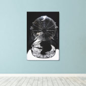 Mandrill Fan BW Still Life Fotografy Leinwand (Insitu (Holzboden))