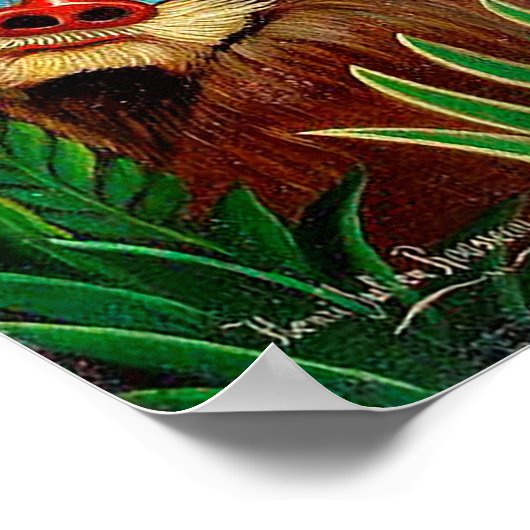 Mandrill im Dschungel von Henri Rousseau Poster (Ecke)