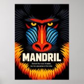 Mandrill Mask Color Illustration Poster (Vorne)