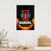 Mandrill Mask Color Illustration Poster (Küche)