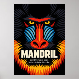 Mandrill-Maskenfarben-Illustration Poster