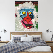 Mandrill Monkey Stretched Canvas Print Leinwanddruck (Insitu (Schlafzimmer))