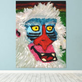 Mandrill Monkey Stretched Canvas Print Leinwanddruck (Insitu (Holzboden))