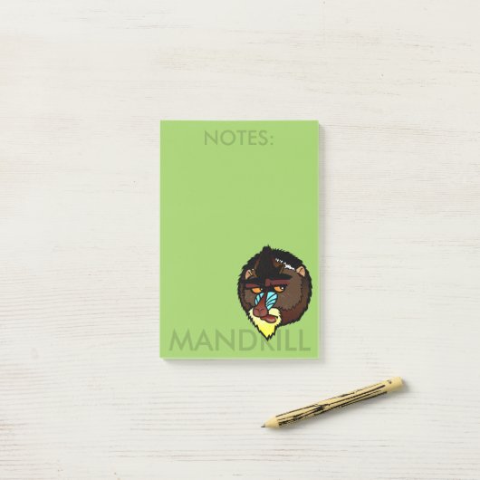 MANDRILL VERTICAL POST-IT NOTEPAD KLEBEZETTEL (Auf Schreibtisch)