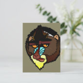 MANDRILL VERTICAL POSTCARD POSTKARTE (Stehend Vorderseite)