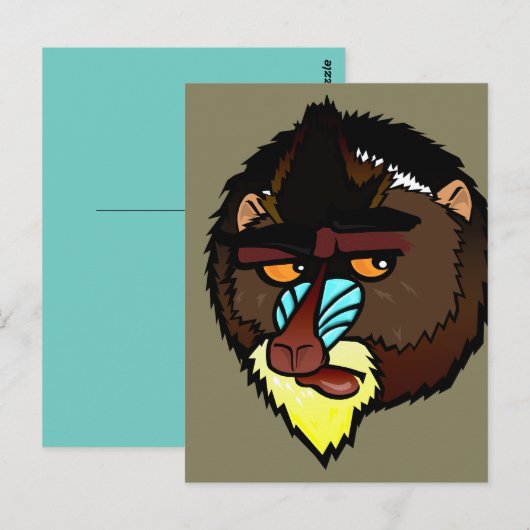 MANDRILL VERTICAL POSTCARD POSTKARTE (Vorne/Hinten)