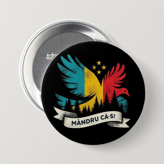 Mandru ca-s roman button (Vorne & Hinten)