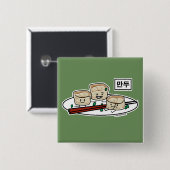 Mandu koreanisches Mehlkloß-dim sumfrühstück Button (Vorne & Hinten)