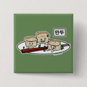 Mandu koreanisches Mehlkloß-dim sumfrühstück Button (Vorderseite)