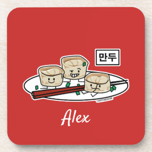 Mandu koreanisches Mehlkloß-dim sumfrühstück Getränkeuntersetzer