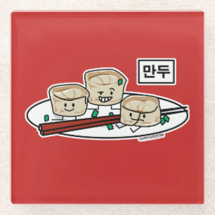 Mandu koreanisches Mehlkloß-dim sumfrühstück Glasuntersetzer