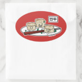 Mandu koreanisches Mehlkloß-dim sumfrühstück Ovaler Aufkleber (Tasche)