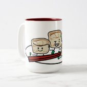 Mandu koreanisches Mehlkloß-dim sumfrühstück Zweifarbige Tasse (Vorderseite Links)