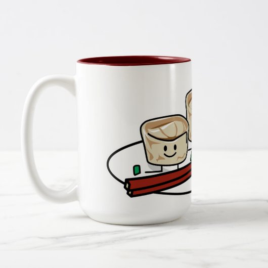 Mandu koreanisches Mehlkloß-dim sumfrühstück Zweifarbige Tasse (Links)