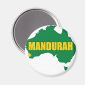 Mandurah Green und Gold Map Magnet (Vorderseite/Rückseite)