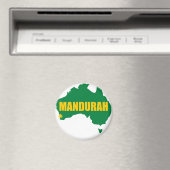 Mandurah Green und Gold Map Magnet (In Situ (Geschirrspüler))