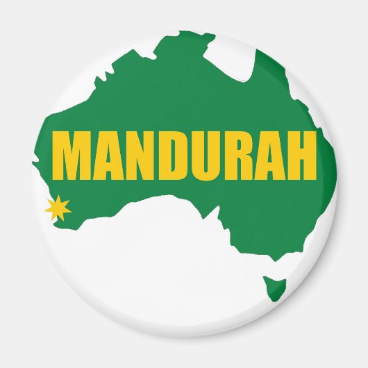 Mandurah Green und Gold Map Magnet (Vorne)