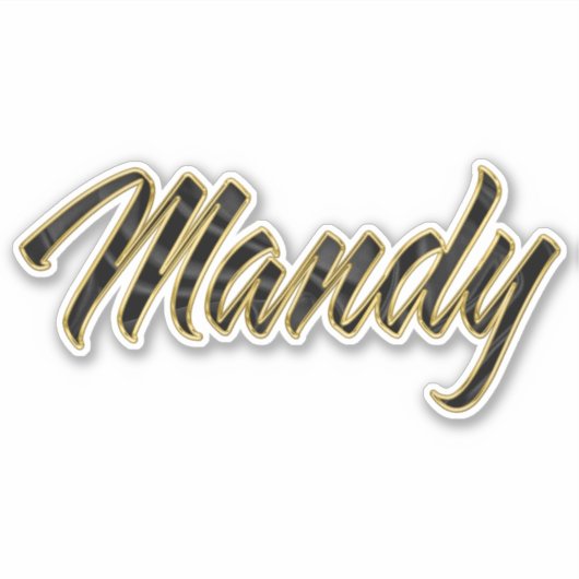 Mandy black gold Lettering Aufkleber Sticker (Vorderseite)
