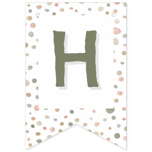 Mandy Confetti Wasserfarbe Dots Jagdflag Wimpelkette (Zweite Fahne)