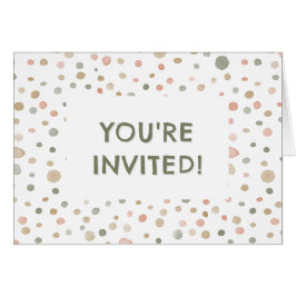 Mandy Confetti Watercolor Dots Birthday Einladung