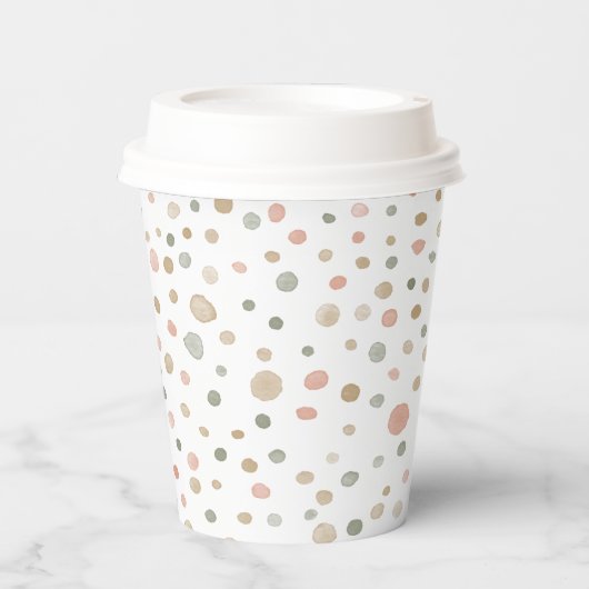 Mandy Confetti Watercolor Dots Paper Cup Pappbecher (Vorderseite)