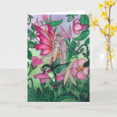 "Mandy" fairy blank greeting card Karte (Gelbe Blume)