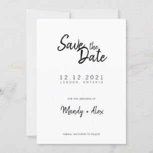 Mandy Minimalist Einfache Speichern Sie das Datum Save The Date