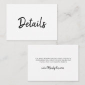 Mandy Minimalistisch Simple Enclosure Cards Begleitkarte (Vorne/Hinten)
