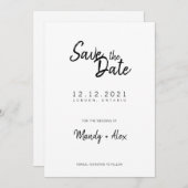 Mandy Minimalistisch Simple Save the Date (Vorne/Hinten)