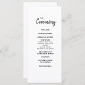 Mandy Minimalistisch Simple Zeremony Party Program Menükarte (Vorne/Hinten)