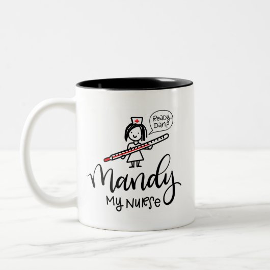 Mandy My Nurse - Custom Zweifarbige Tasse (Links)