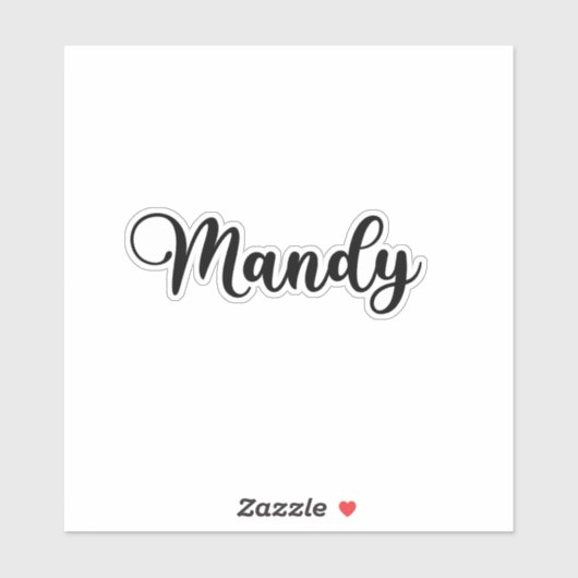 Mandy Name - Handgeschriebene Kalligrafie Aufkleber (Blatt)