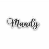 Mandy Name - Handgeschriebene Kalligrafie Aufkleber (Vorderseite)