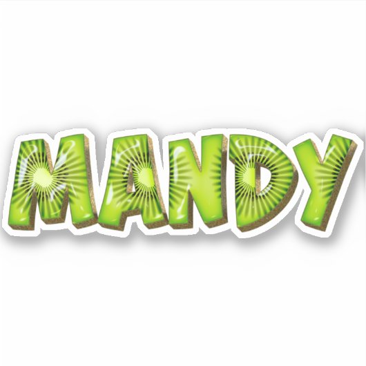 Mandy Name Kiwi Design Aufkleber Sticker (Vorderseite)